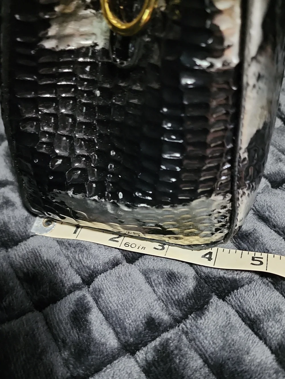 NWOT Black Faux-Croc & Snake-Print Top-Handle Bag